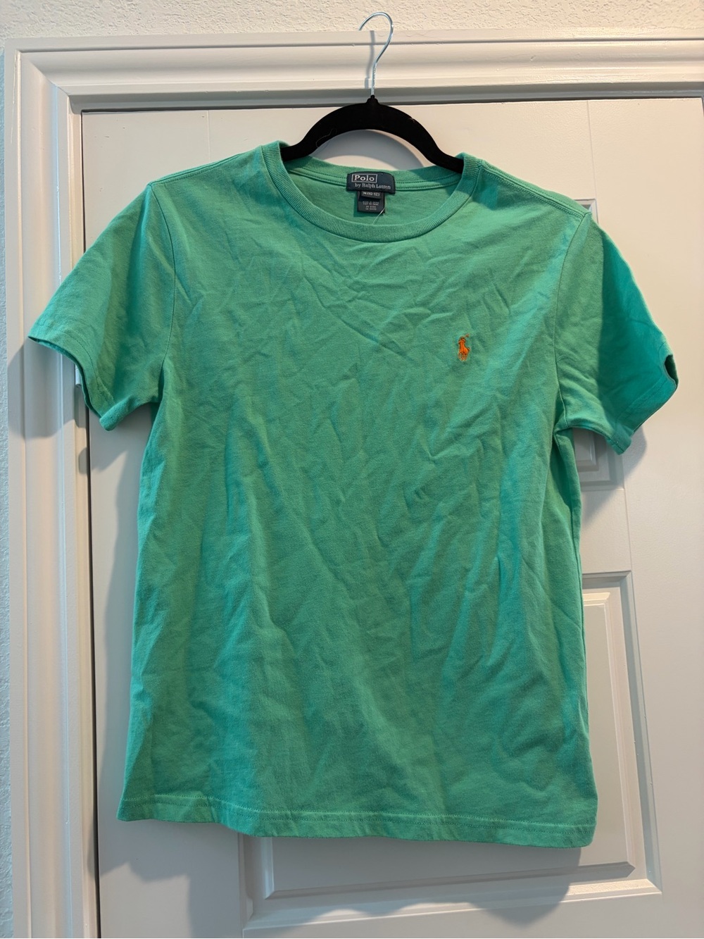 Ralph Lauren Short Sleeve Crewneck T-Shirt in Mint Green with Orange Pony